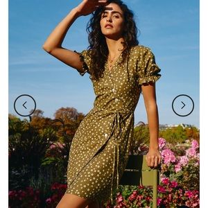 Simple Retro Jeanne Floral Tea Dress - Green